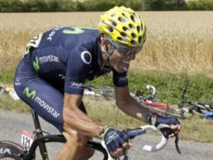 Alejandro Valverde, del Movistar Team, en el pasado Tour de Francia.