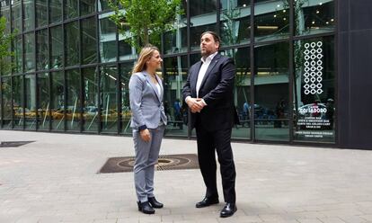 Oriol Junqueras amb Natàlia Mas Guix, a Nova York.