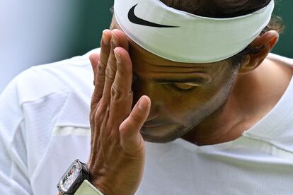 Nadal, durante un partido en la última edición de Wimbledon.