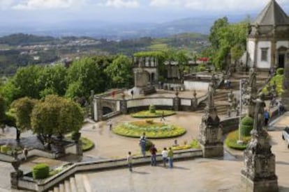 Explanada el santuario del Bom Jesús do Monte, en Braga (Portugal).