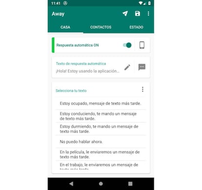 Esta app nos permite configurar y personalizar las respuestas automáticas en WhatsApp