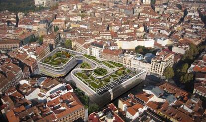 Proyección del Ayuntamiento sobre cómo quedará la plaza de la Cebada tras la reforma.