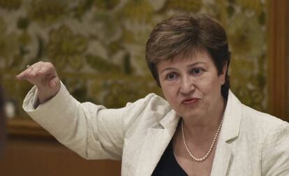 Kristalina Georgieva, durante una entrevista en la India, en 2017.