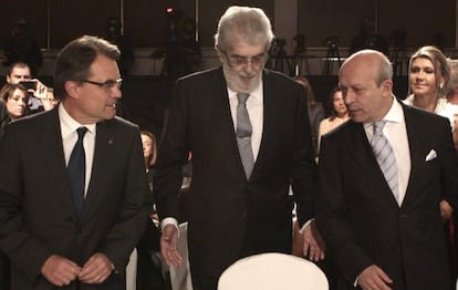 Mas, Lara y Wert en la gala del Premio Planeta.