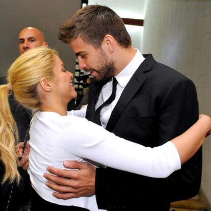 Piqué y Shakira tras una actuación de la cantante.