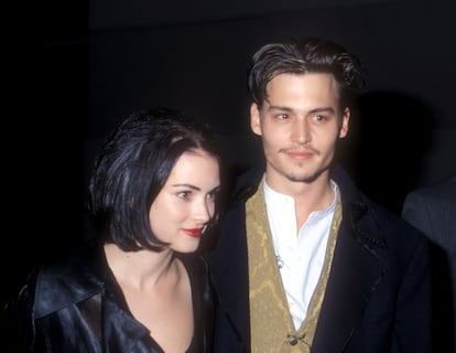 Winona Ryder and Johnny Depp during the promotion of 'Edward Scissorhands.'