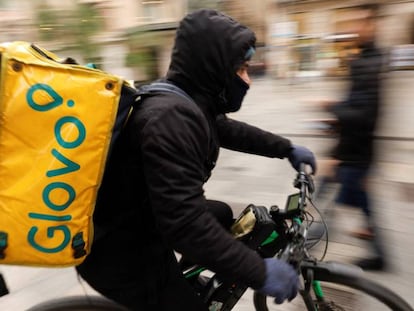 Un repartidor de Glovo en Barcelona.