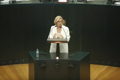 La delegada de Obras y Equipamientos, Paloma García Romero, en el pleno de este martes.