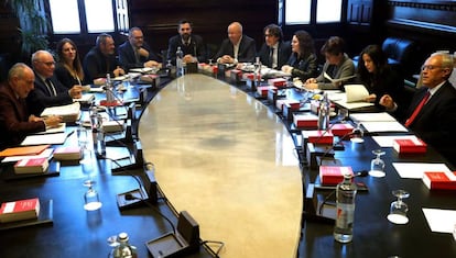 Reunión de la Mesa del Parlament, este martes.