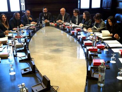 Reunión de la Mesa del Parlament, este martes.