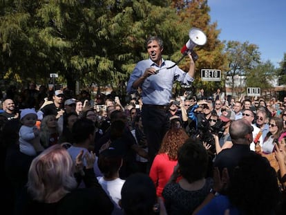 Beto O’Rourke, candidato demócrata en Texas, este viernes en un mitin de campaña en la localidad de Plano.