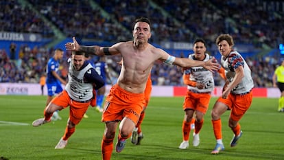 Iago Aspas del Celta de Vigo, su gol ante el Getafe el pasado sábado.