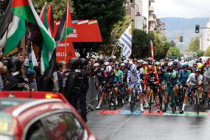 Etapa 17 Vuelta Ciclista a España protestas a favor de Palestina