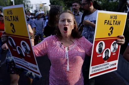 Una protesta en Guadalajara por la desaparición de los estudiantes.