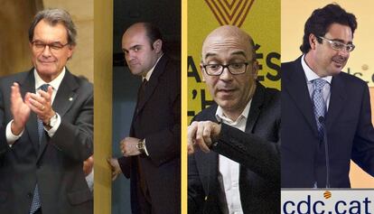 Desde la izquierda, Artur Mas, Xavier Vendrell, Oriol Soler y David Mad&iacute;.