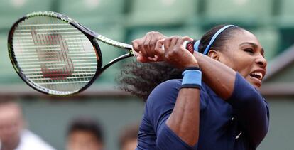Serena, durante su partido contra Rybarikova.