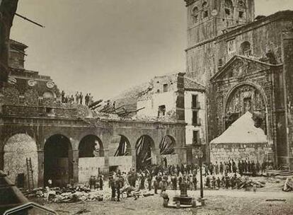 Hernani, durante la tercera guerra carlista, fotografiado por Mario y Otero.