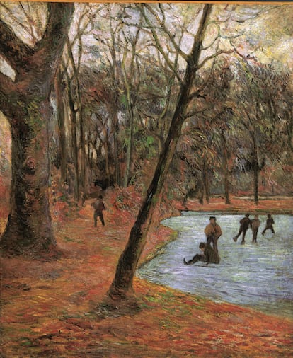 Paul Gauguin (1848-1903) tuvo como primer maestro a Camille Pissarro. Coqueteó con el impresionismo, para pasarse luego al simbolismo y al primitivismo. <b>Profundidad.</b> Gauguin pintó este parque otoñal con pinceladas cortas, tal y como mandaban los cánones del impresionismo. Las figuras, en primer plano, para dar mayor sensación de profundidad.