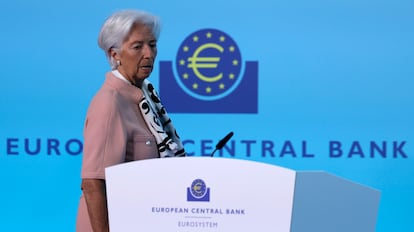 Christine Lagarde, este sábado en Frankfurt (Alemania). 