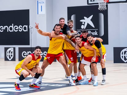 Willy Hernangómez, en el entrenamiento de este pasado martes, en una imagen de la Federación.
