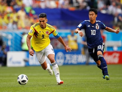 Falcao García, capitán de Colombia, durante la derrota 2-1 frente a Japón.