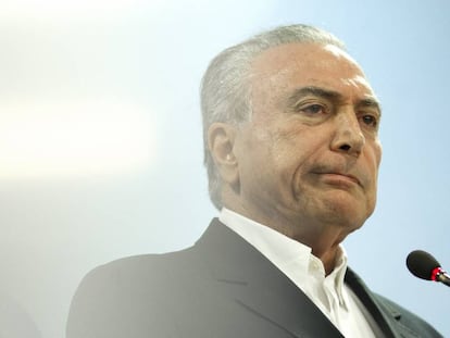 Temer, en un mensaje al país el pasado sábado.