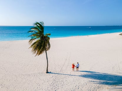 Playa del Águila (Oranjestad, Aruba). Las playas del Caribe son famosas en el mundo entero, pero esta tiene la suerte de ser un lugar, todavía, poco concurrido. Tiene comodidades como baños, aparcamiento gratuito, transporte público y un amable personal que la convierten en una opción agradable tanto para descansar como para practicar deportes al aire libre.