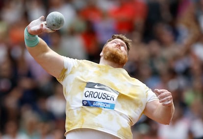 Ryan Crouser en la prueba de lanzamiento de peso del certamen de la Diamond League de Londres (Inglaterra) el pasado 20 de julio de 2024