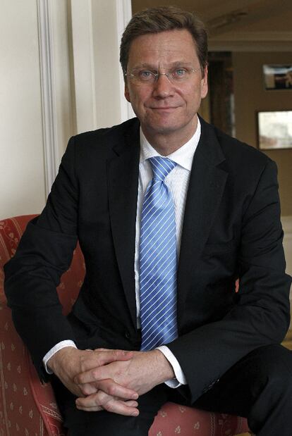 Guido Westerwelle, ayer en Madrid.