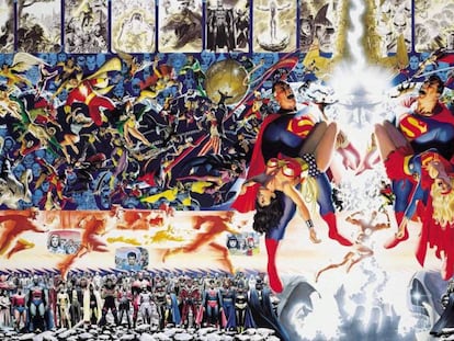 Portada de Alex Ross para 'Crisis en Tierras infinitas'.