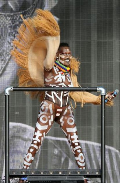 Grace Jones, durante su actuación este verano en el festival londinense de Hyde Park.