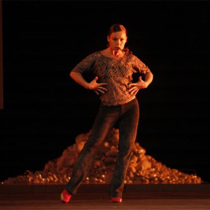 Rocío Molina, durante un ensayo durante la pasada Bienal de Flamenco de Sevilla.