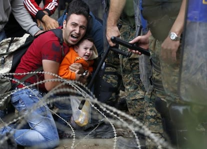 Disturbios en el paso de Idomeni, el pasado mes de agosto.