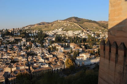 Vista del sacramonte desde la Alhambra.