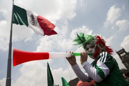 Un niño mexicano en el Zócalo de la Ciudad de México.