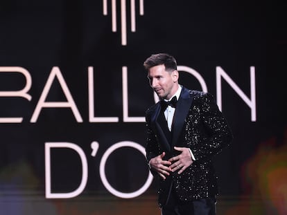 Lionel Messi, en el momento previo a recibir su séptimo Balón de Oro.