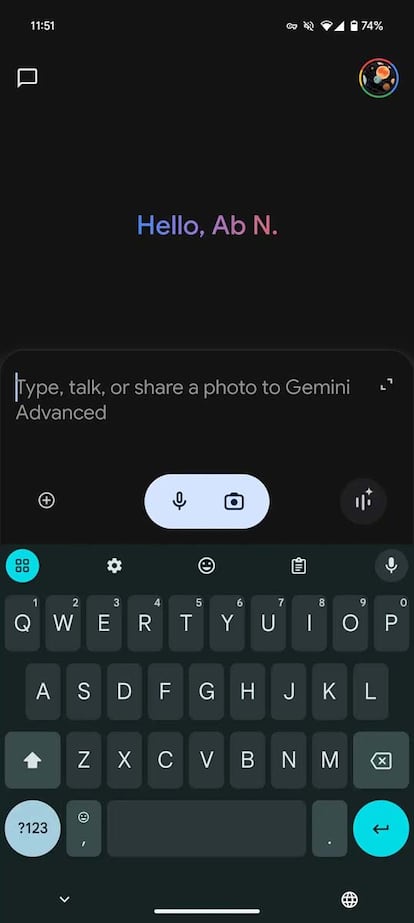 Uso nueva interfaz de la aplicación de Gemini