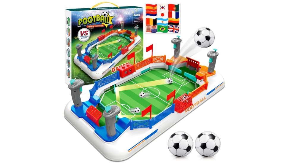 Mini futbolín para colocarlo en cualquier mesa.