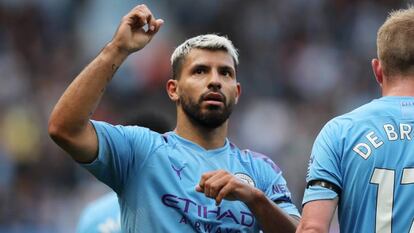 Sergio Agüero y De Bruyne, en un partido este mes de agosto.