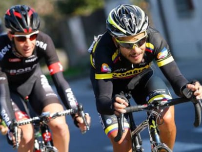 El corredor Carlos Julian Quintero en una etapa de la Tirreno-Adriatico.