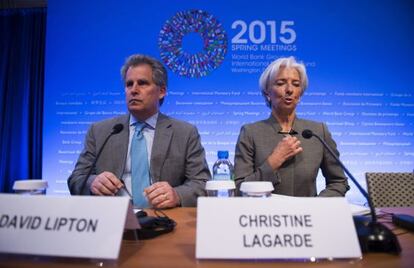La directora gerente del Fondo Monetario Internacional (FMI), Christine Lagarde junto el subdirector gerente del Fondo, David Lipton, en una imagen de abril psado.