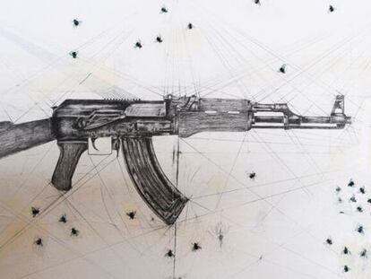 Dibujo del arma AK 47 – FEG 85.