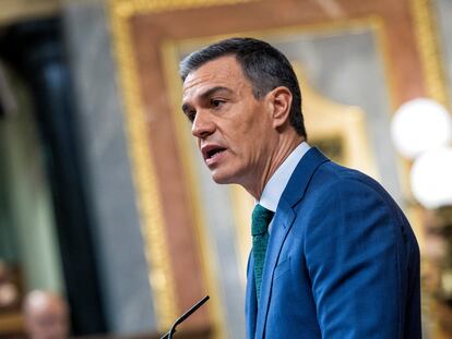 Pedro Sánchez, este miércoles en el Congreso.