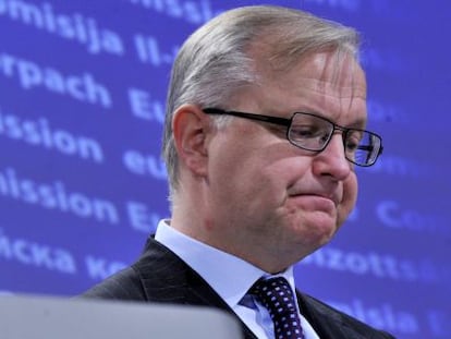 El comisario económico, Olli Rehn, en una comparecencia en Bruselas.