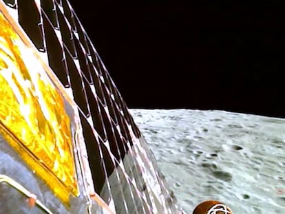 La Luna capturada por la cámara del módulo de aterrizaje de 'Chandrayaan-3', el 20 de agosto.