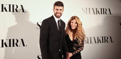 Shakira y Piqué en la presentación del nuevo disco de la cantante.