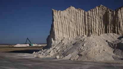 De las 2.500 hectáreas de salinas que Asal tiene en la Bahía de Cádiz, las de costa más grandes de España, salen en estos días 50.000 toneladas de sal para carreteras heladas por la ola de frío.