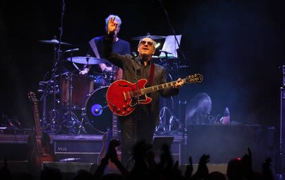 Elvis Costello, en un concierto de las Noches del Botánico, en Madrid.