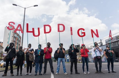 protesta maestros en bogota