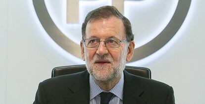 Mariano Rajoy, al inicio de la reunión del Comité de Dirección del Partido Popular.
